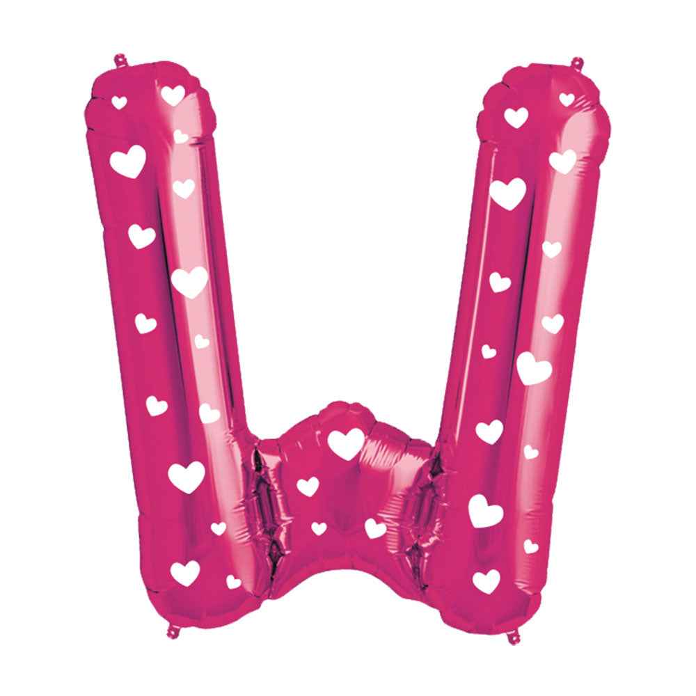 Globo Metálico Rosado 76 cm Letra W | Big Party